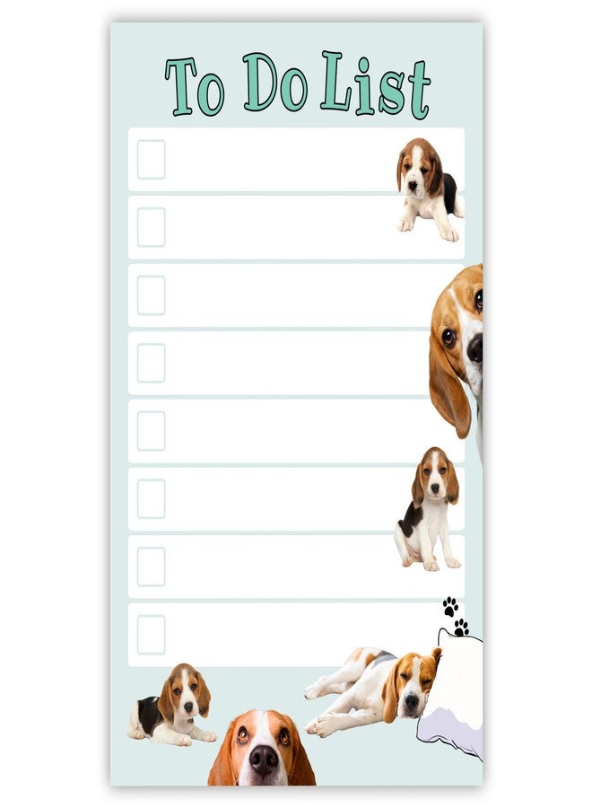 DAILY RITMO® Beagle Sticky to-Do List Notepad | Dog Mom Gifts for Women | Cute Beagles Stationery Pad 4x6” 50 Pages Made in USA | Christmas, Birthday Gift - Image 1